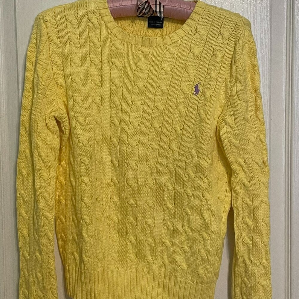 Yellow Cable Knit Ralph Lauren Sweater